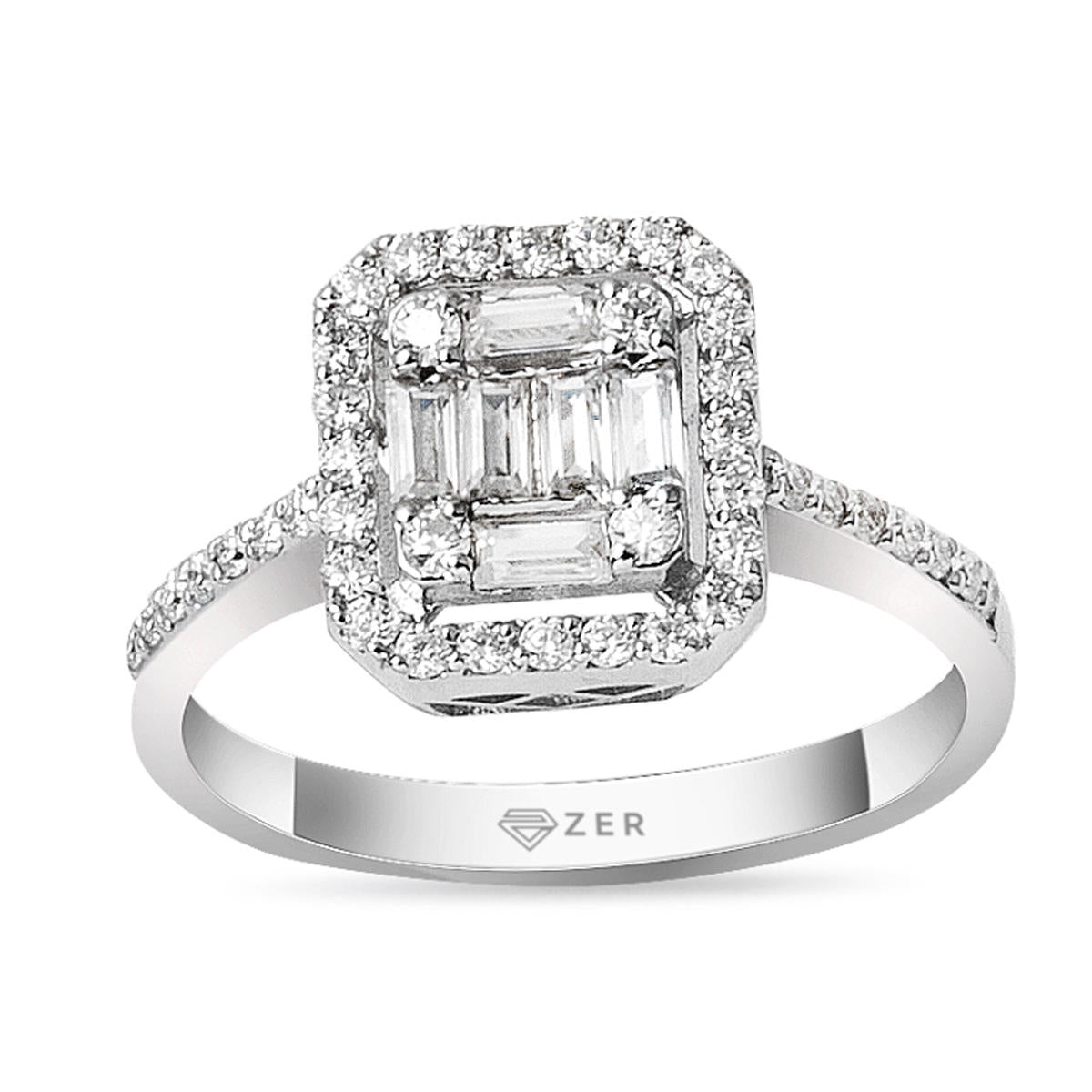0,55 Carat Baguette Diamant Bague