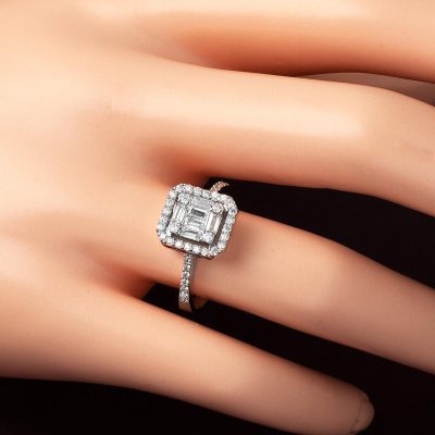 0,55 Karat Baget Pırlanta Yüzük - 14K - 4.25g - EZ Gold