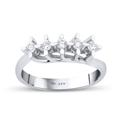 Zer 0,25 Karat Diamond 5 Taş Ring
