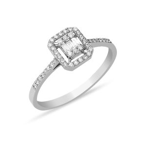 0,14 Carat Baguette Diamant Bague