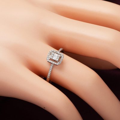 0,14 Karat Baget Pırlanta Yüzük - 14K - 1.5g - EZ Gold