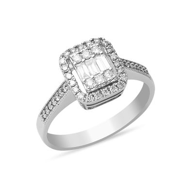 0,48 Carat Baguette Diamant Bague