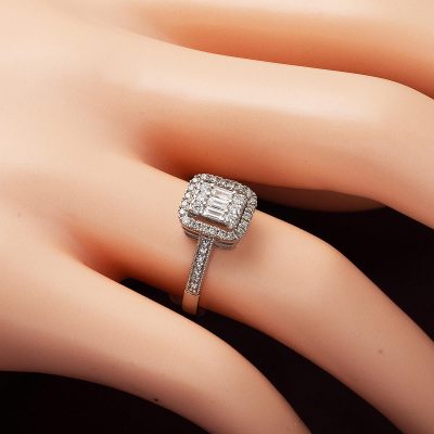 0,48 Karat Baget Pırlanta Yüzük - 14K - 3.18g - EZ Gold