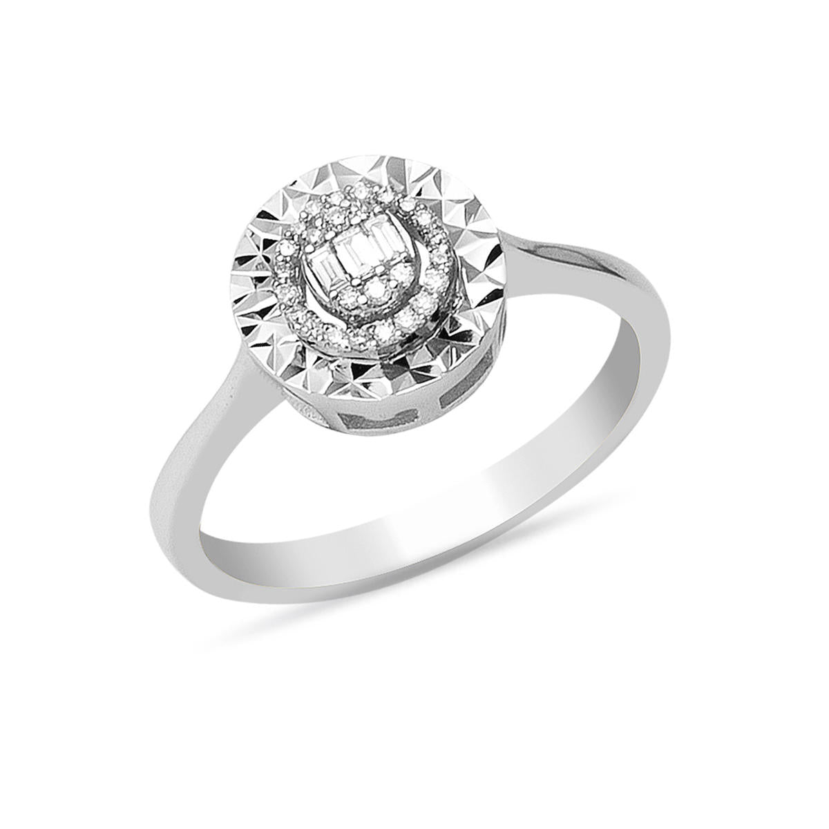 0,13 Carat Baguette Diamond Ring