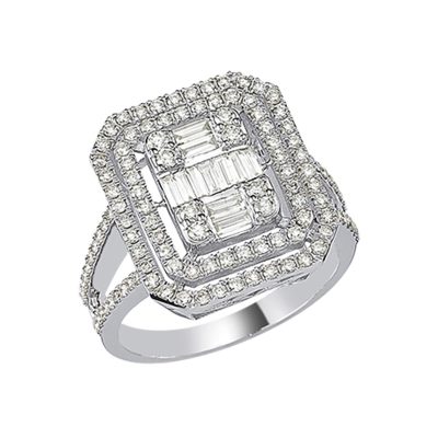 1,02 Carat Baguette Diamant Bague