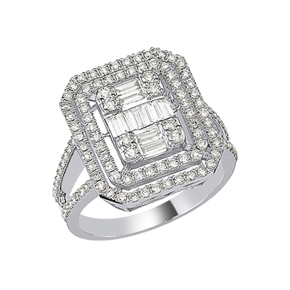 1,02 Carat Baguette Diamant Bague
