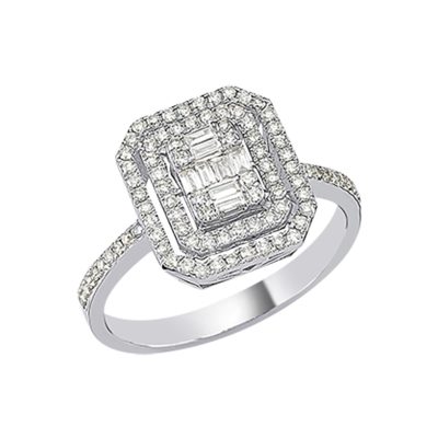 0,52 Carat Baguette Diamant Bague