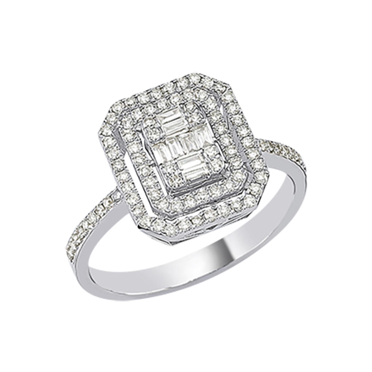 0,52 Carat Baguette Diamond Ring