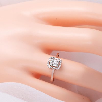 0,23 Karat Baget Pırlanta Yüzük - 14K - 1.49g - EZ Gold