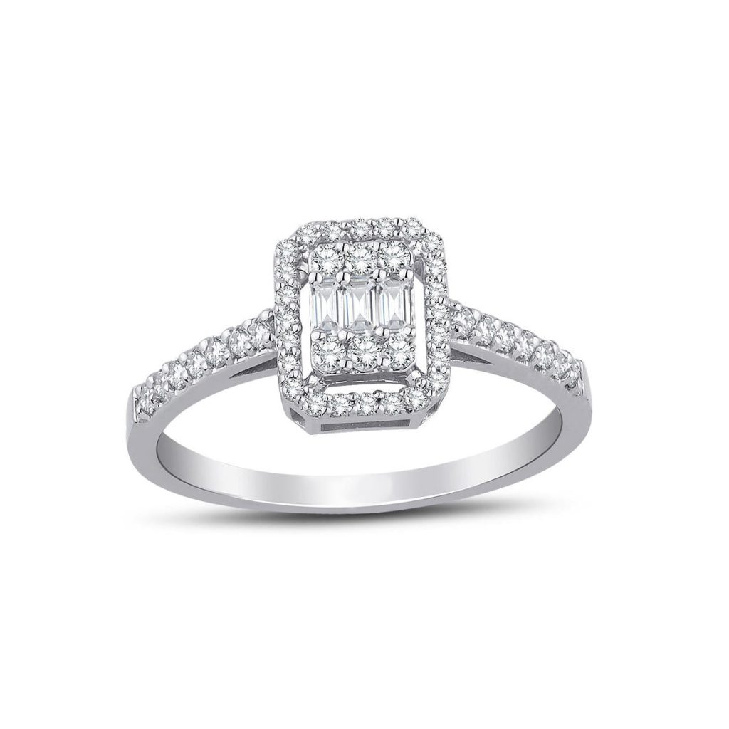 0,19 Carat Baguette Diamond Ring