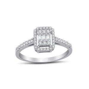 0,19 Carat Baguette Diamant Bague