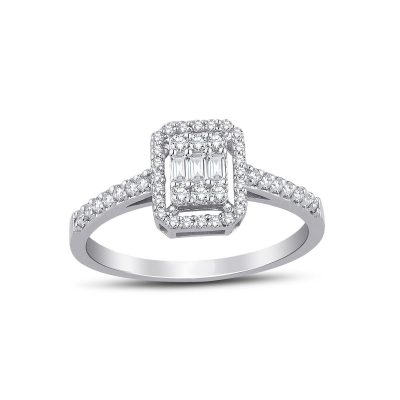 0,19 Carat Baguette Diamant Bague