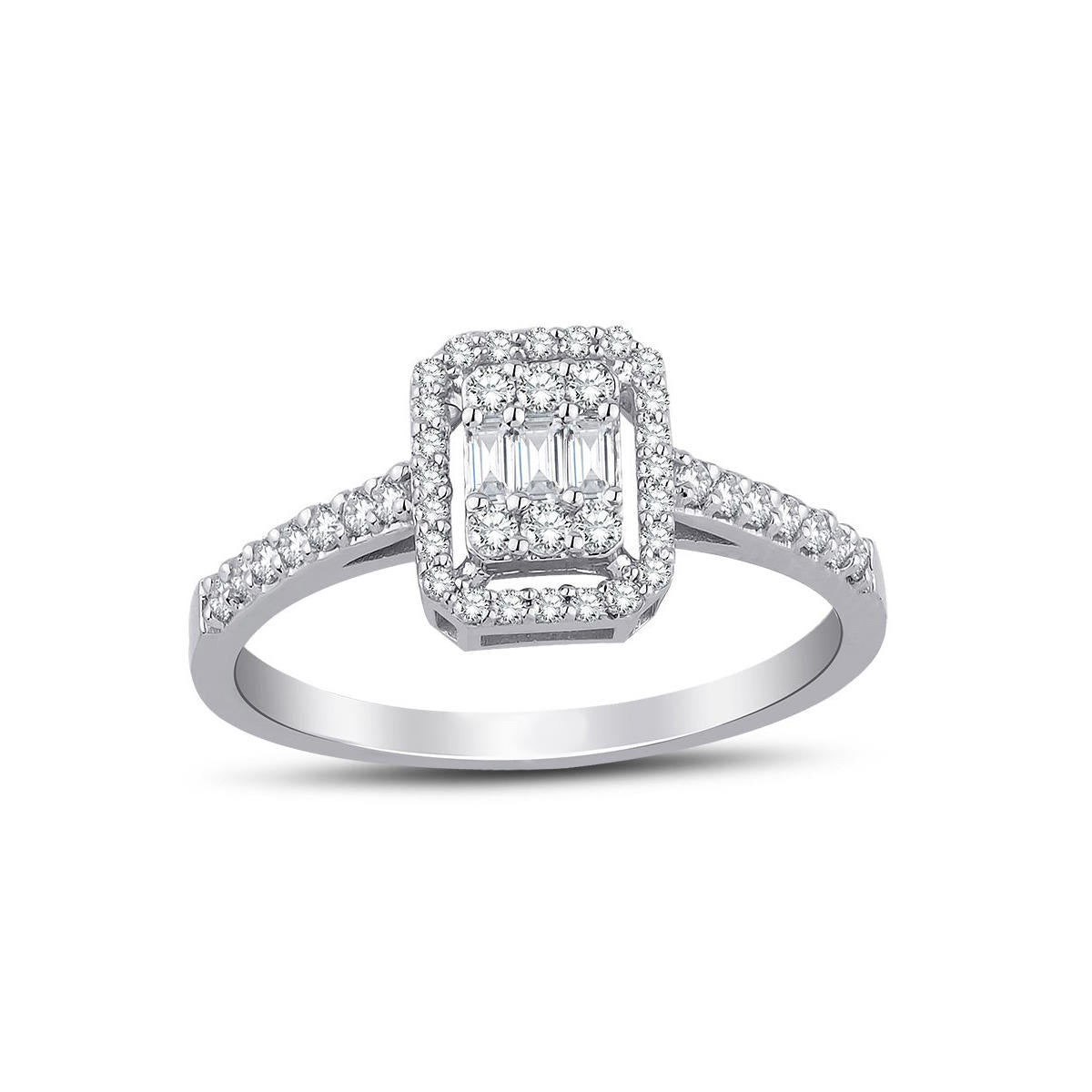 0,19 Carat Baguette Diamond Ring