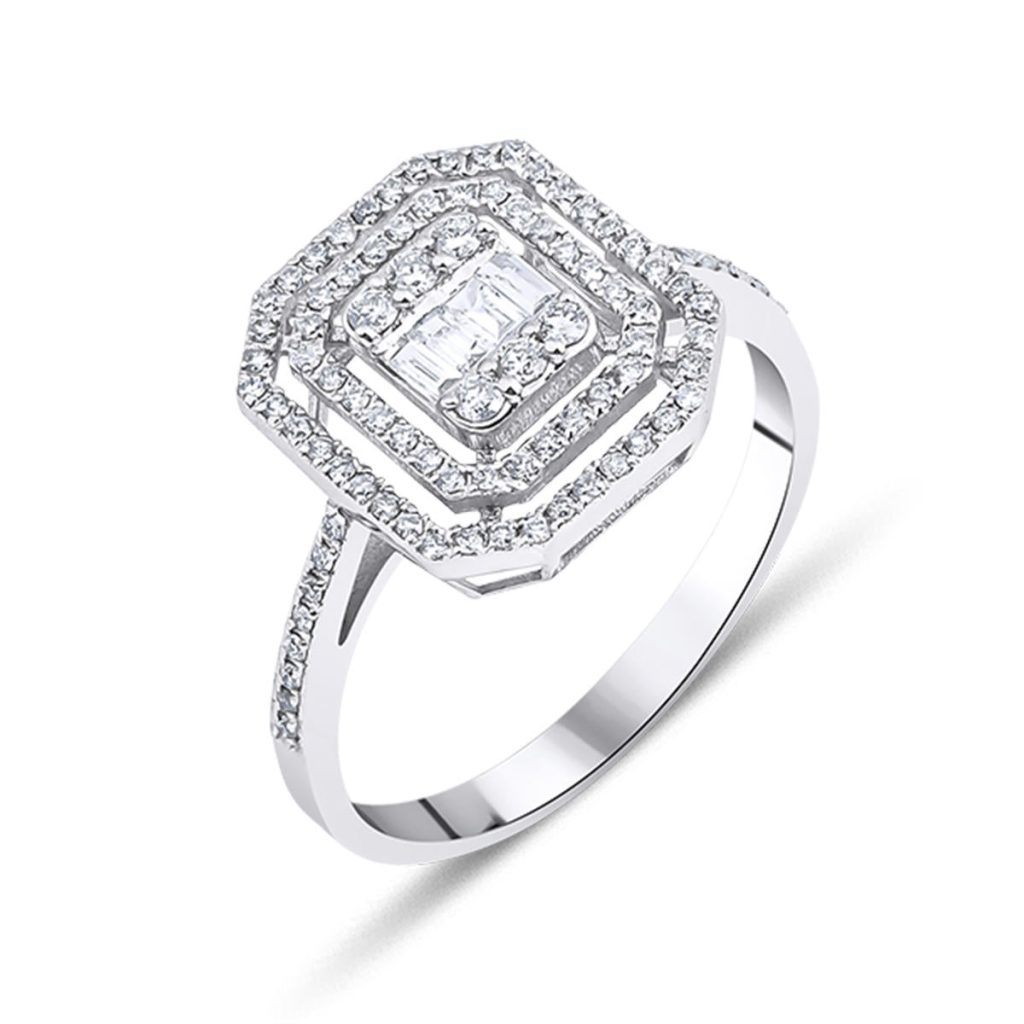0,47 Carat Baguette Diamant Bague
