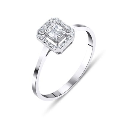 0,14 Carat Baguette Diamant Bague