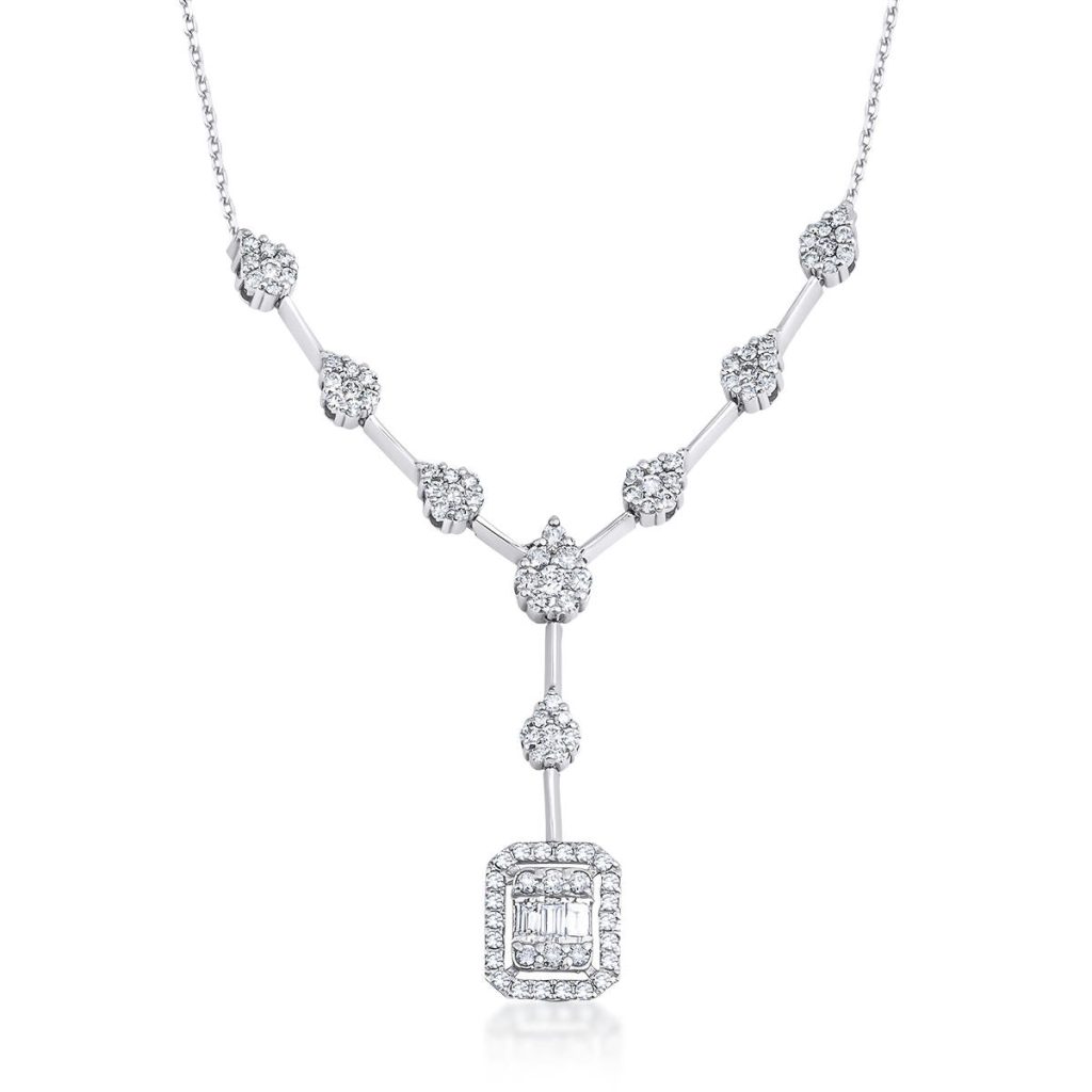 0,52 Carat Baguette Diamond Necklace