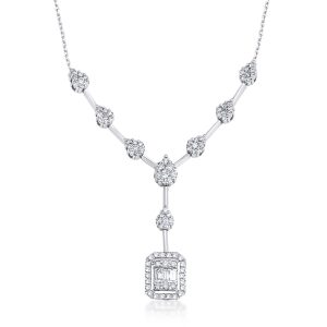 0,52 Carat Baguette Diamond Necklace