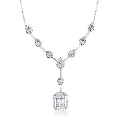 0,52 Carat Baguette Diamant Collier