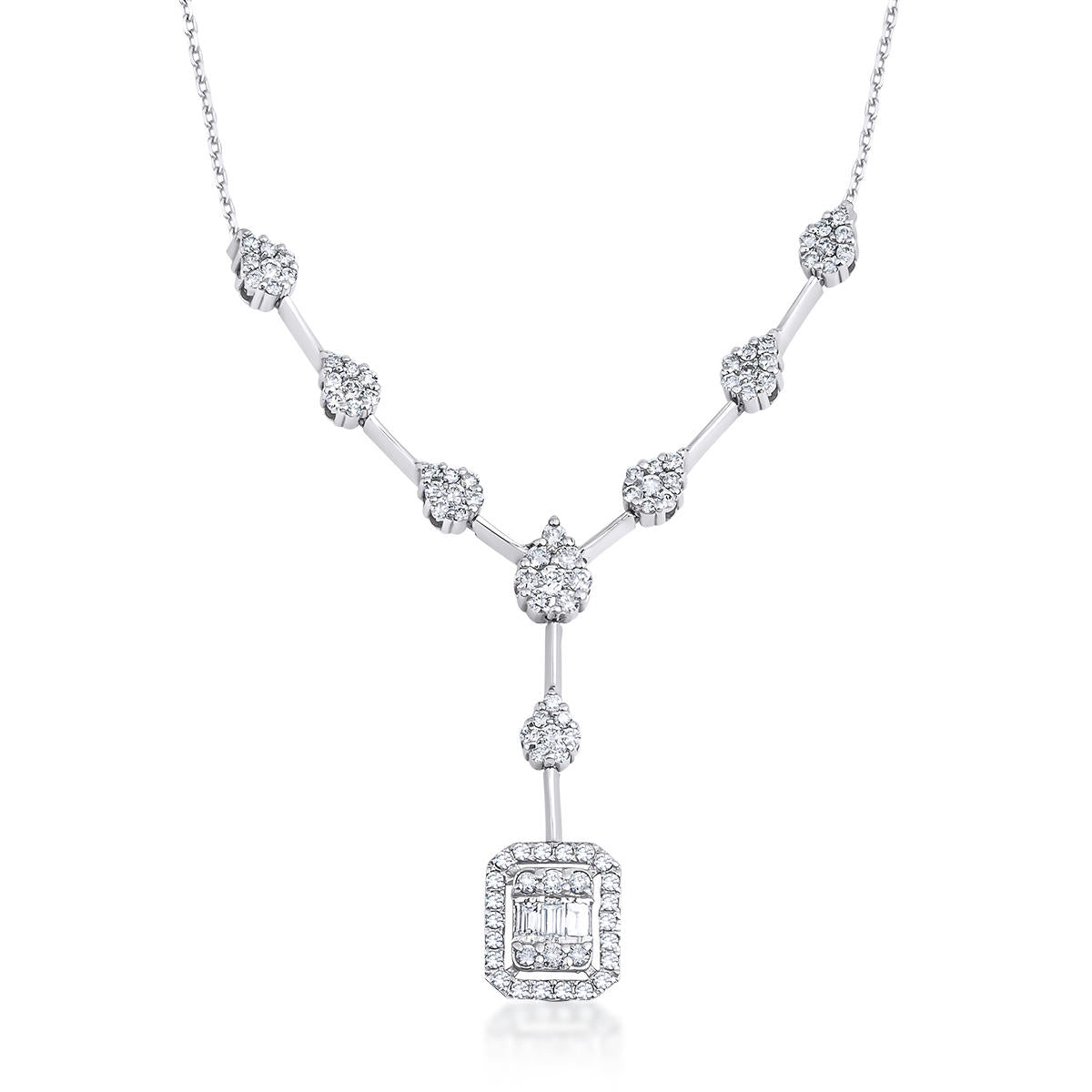 0,52 Carat Baguette Diamant Collier