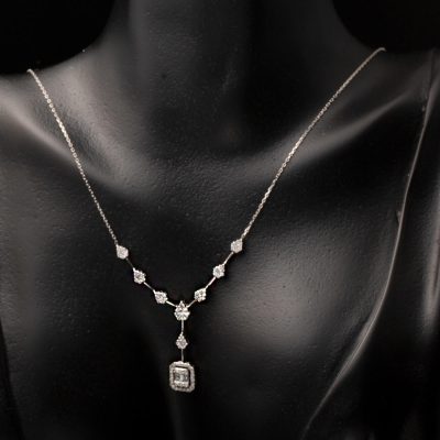 0,52 Karat Baguette Diamond Necklace - 14K - 2.7g - EZ Gold