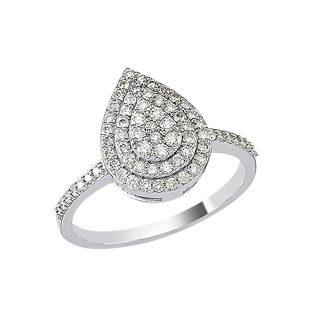 0,52 Carat Drop Diamond Ring