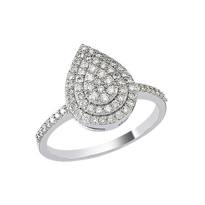 0,52 Karat Drop Diamond Ring