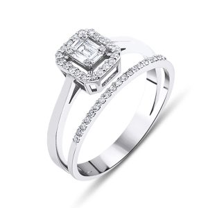 0,27 Carat Baguette Diamant Bague
