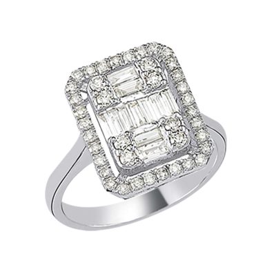 0,35 Carat Baguette Diamant Bague