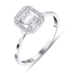 0,14 Carat Baguette Diamond Ring