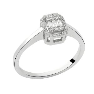 0,17 Carat Baguette Diamant Bague