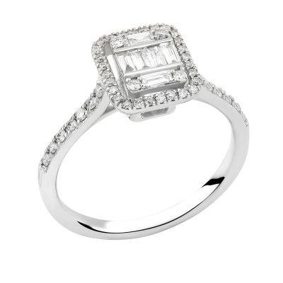 0,32 Carat Baguette Diamant Bague