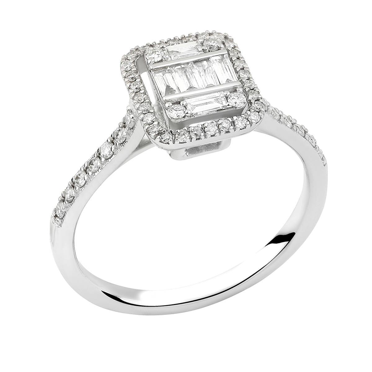 0,32 Carat Baguette Diamond Ring