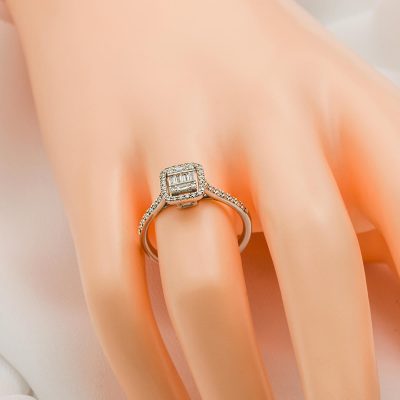 0,32 Karat Baget Pırlanta Yüzük - 14K - 2.84g - EZ Gold