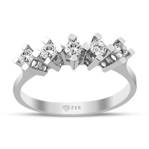 0,40 Carat 5 Taş Diamond Gold Ring