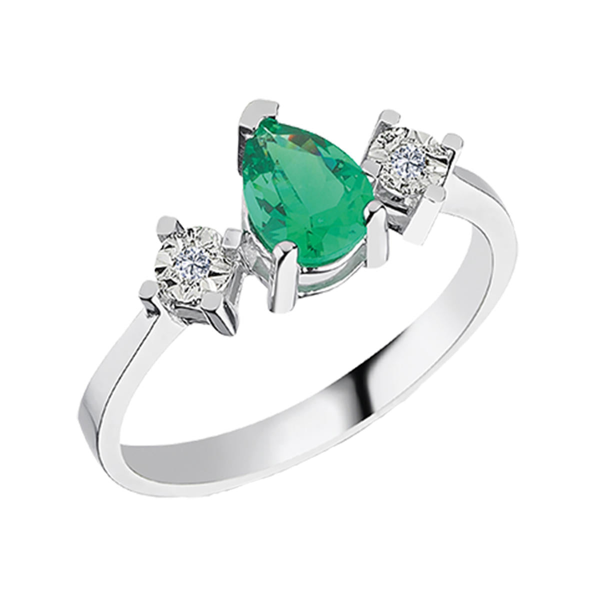 0,62 Carat Emerald & Diamond Ring