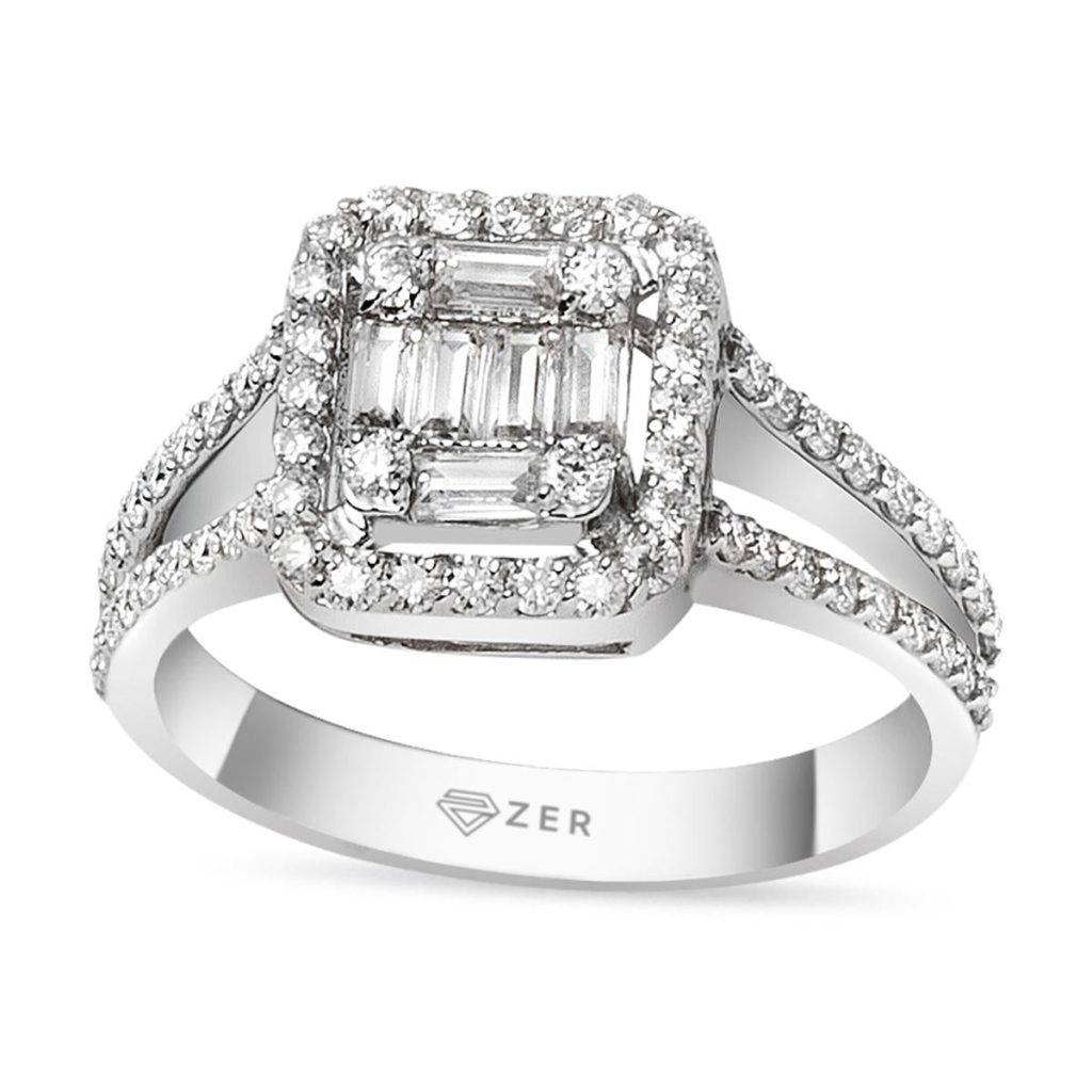 0,55 Carat Baguette Diamant Bague