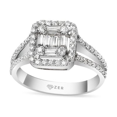 0,55 Carat Baguette Diamant Bague