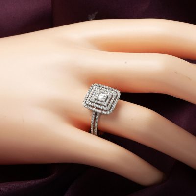 0,65 Karat Baget Pırlanta Yüzük - 14K - 4.03g - EZ Gold