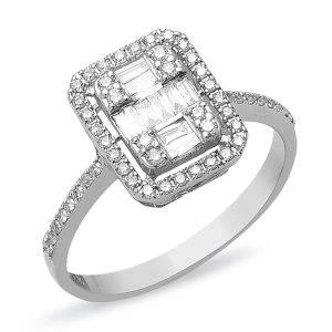 0,44 Carat Diamond Baguette Ring