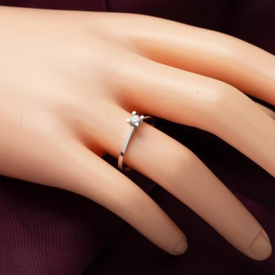 G Renk 0,08 Karat Pırlanta Tektaş Yüzük - 14K - 1.95g - EZ Gold