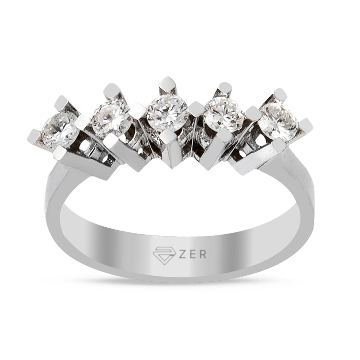 0,50 Carat Cinq Pierres Diamant Bague