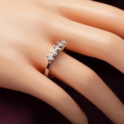 0,50 Karat Beştaş Pırlanta Yüzük - 14K - 3.2g - EZ Gold