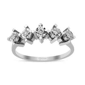 0,10 Carat Five-Stone Diamond Ring