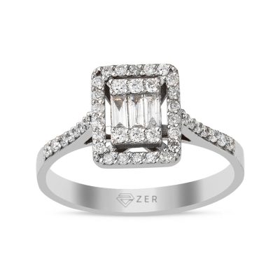 0,56 Carat Baguette Diamant Bague