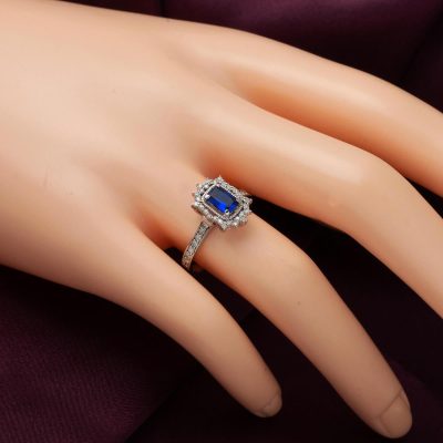 0,60 ct. – Safir ,0,40 ct. Diamondlı 1 Karat Ring - 14K - 3.02g - EZ Gold