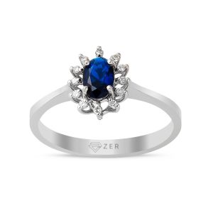 0,50 ct. Safirli 0,06 ct. Diamond Ring