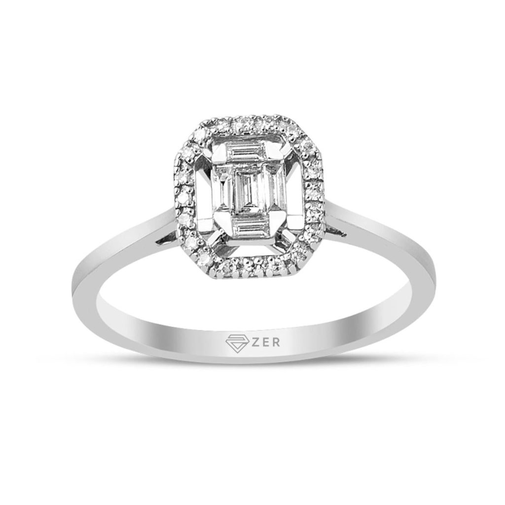 0,22 Carat Baguette Diamond Ring