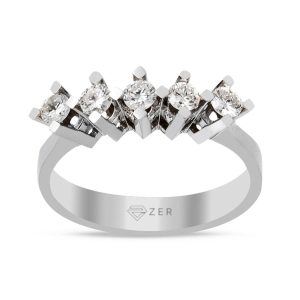 0,30 Carat 5 Pierre Diamant Bague