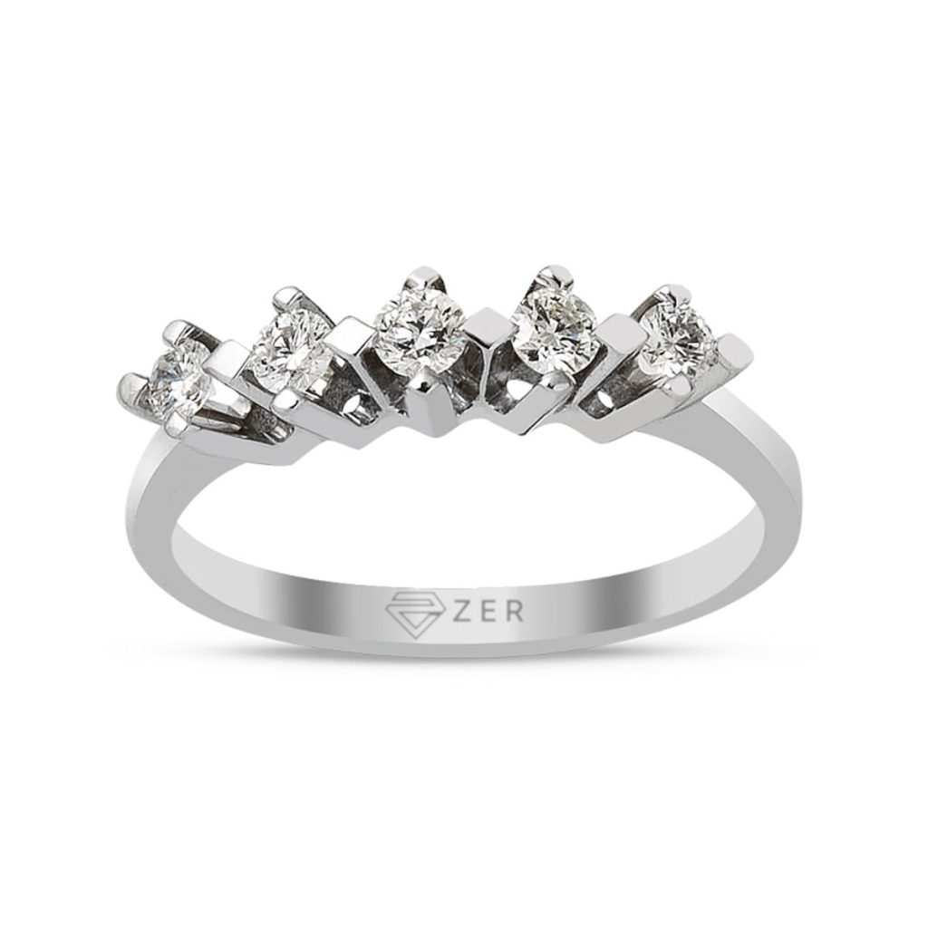 0,20 Carat Cinq Pierres Diamant Bague