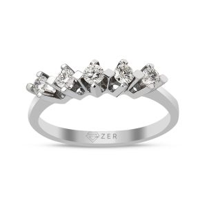 0,20 Carat Five-Stone Diamond Ring